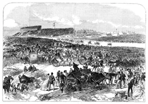 Race Course Prints: Visit of the Prince and Princess of Wales to Ireland: general view of Punchestown Races