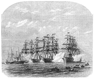 Bunting Prints: Visit of the Prince and Princess of Wales to Ireland: the iron-clad squadron