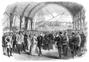 Steam Ships Prints: Visit of the Prince and Princess of Wales to Ireland: the Royal Party landing