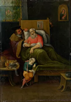 Destitution Gallery: To Visit the Sick (Seven Works of Mercy), c. 1620. Creator: Francken, Frans, the Younger
