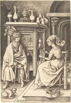 The Visit to the Spinner, c. 1495/1503. Creator: Israhel van Meckenem