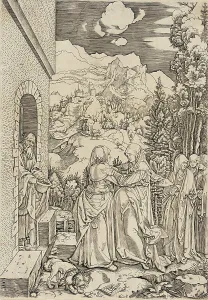 A Durer Prints: The Visitation, between 1505 and 1515. Creators: Marcantonio Raimondi, Albrecht Durer