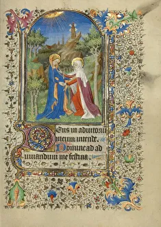 Cousin Prints: The Visitation; Book of Hours, about 1420-1430. Creator: Master of the Harvard Hannibal