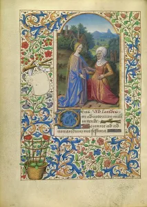 Cousin Prints: The Visitation; Katherine Hours, about 1480-1485. Creator: Jean Bourdichon