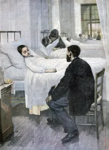 Sickness Prints: Visiting Day at the Hospital, 1893. Artist: Henry Jules Jean Geoffroy