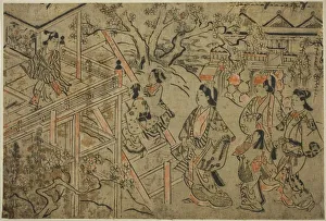 Staircase Gallery: Visiting Kiyomizu Temple, c. 1684 / 98. Creator: Sugimura Jihei