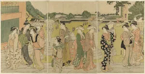 Pilgrims Prints: Visiting a temple dedicated to Fudo, c. 1780 / 1801. Creator: Katsukawa Shuncho