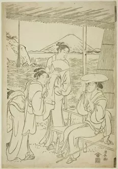 Visitors to Enoshima, c. 1789. Creator: Torii Kiyonaga