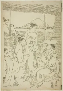 Fujisawa Kanagawa Japan Prints: Visitors to Enoshima, c. 1789. Creator: Torii Kiyonaga
