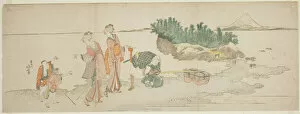 Ebangire Surimono Gallery: Visitors to Enoshima, Japan, c. 1801 / 04. Creator: Hokusai