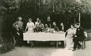 Visitors with Russian author Alexander Kuprin and his family, Gatchina, Russia, early 20th century