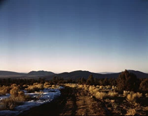 Shadow Collection: Vista westward over the Rio Grande valley from the foot... near Questa, Taos County, New Mexico