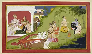 Sadu Prints: Visvamitra tells a story, 1712. Creator: Unknown