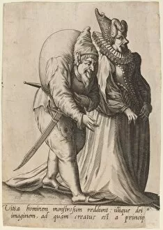 Masquerade Gallery: Vitia hominem monstrosum... 1597. Creator: Robert Boissard