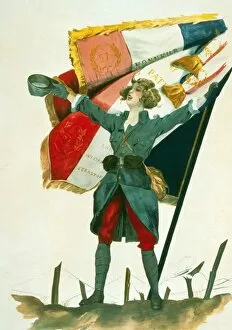Barbed Wire Gallery: Vive la France, pub. 1918 (colour lithograph)