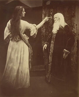 Mythical Figure Collection: Vivien and Merlin, 1874. Creator: Julia Margaret Cameron