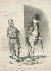 Passer By Prints: V'la un particulier qui doit...être inquiet... 19th century. Creator: Honore Daumier