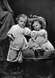 Childhood Collection: Vladimir Ilich Lenin, Russian Bolshevik revolutionary leader, aged 4, with his sister Olga, 1874