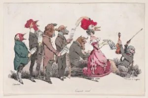 Choir Collection: Vocal Concert from Metamorphoses of the Day, 1829. Creator: Pierre Langlumé