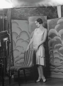 Vogue fashion photographs with model Gurta Andre, 1928 Apr. 25. Creator: Arnold Genthe