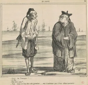 Racial Stereotype Prints: Voici les francais!... je fille... 19th century. Creator: Honore Daumier