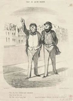 Eclipse Prints: Vois-tu, c'est l'éclipse qui commence... 19th century. Creator: Honore Daumier