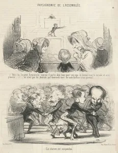 Assembly Prints: Vois-tu, le petit estancelin comme il parle... 19th century. Creator: Honore Daumier