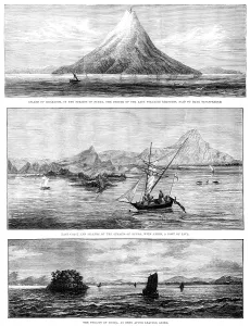 Indian Ocean Prints: The Volcanic Eruption in the Straits of Sunda, 1883. Creator: Unknown