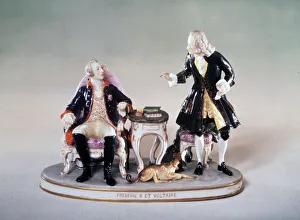 Discussion Prints: Voltaire and Frederick the Great, 1780s. Old Master