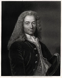 Voltaire, French author, playwright, satirist and man of letters, 19th century. Artist: James Mollison