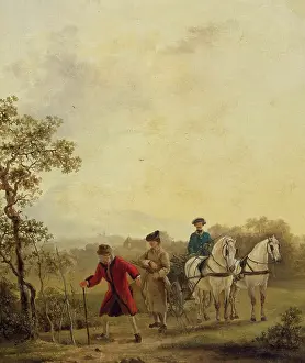 Elderly Prints: Voltaire Planting Trees, 1762. Creator: Jean Huber