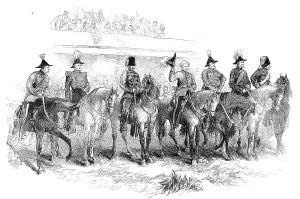 The Volunteer Field-Day at Brighton: General Lord Clyde returning the salute of the... 1862. Creator: Unknown