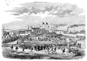 Fencing Prints: Volunteer games at Liverpool, 1862. Creator: Unknown