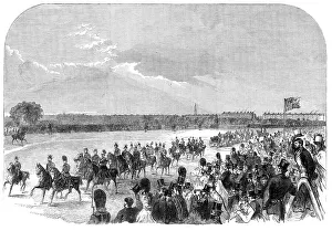Cantering Prints: The Volunteer Review in Hyde Park: general view, 1864. Creator: Unknown