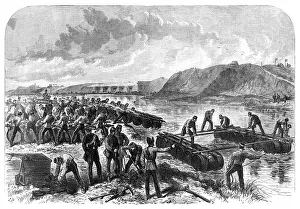 Floating Prints: The Volunteer Review at Portsmouth: the 1st Hants Engineer Volunteers constructing a