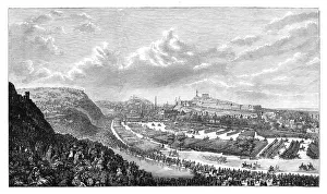 Review Prints: Volunteer review in the Queens Park, Edinburgh, Scotland, 1860