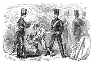 Sieve Prints: The Volunteer Review: serving out the feeds, 1871. Creator: Unknown