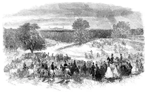 Horsewoman Prints: The Volunteer Sham Fight in Camden Park - skirmishers covering the retreat