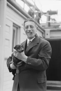 Portrait Photographs Prints: Von Lueckner, Felix, Count, with dog