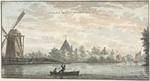 Pronk Cornelis Prints: De Vos Windmill and the Verbeid de Tijd house on the Drecht