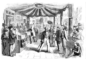 Voting Prints: The vote for annexation at Naples - polling booth at Monte Calvario - from a sketch by T