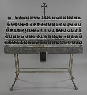 Crosses Collection: Votive candle stand with base from Saint Augustine Catholic Church, 20th century