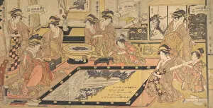 Triptych Of Polychrome Woodblock Prints Gallery: A Votive Picture to Be Donated to the Kannon of Asakusa... ca. 1800