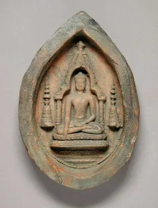Myanmar Prints: Votive Tablet of Buddha Shakyamuni, between c.1050 and c.1100. Creator: Unknown