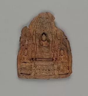 Votive Tablet of Gautama Buddha with Attendant Buddhas, 12th / 13th century