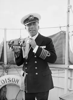 Portrait Photographs Prints: Vourekas, Captain, on his ship, 1929 Creator: Arnold Genthe