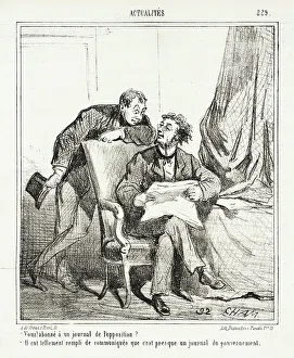Periodical Prints: Vous! Abonné à un journal de l'opposition? -Il est tellement rempli de communiques que