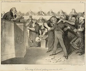 Play On Words Prints: Vous avez la parole, expliquez-vous, vous êtes libre!, 1835. Creator: Honore Daumier