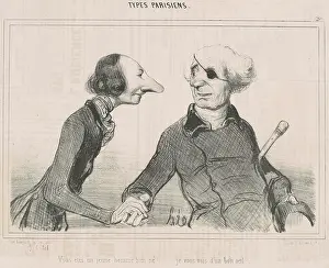 Play On Words Prints: Vous etes un jeune homme bien ne!...je vous vois d'un bon oeil..... c1840