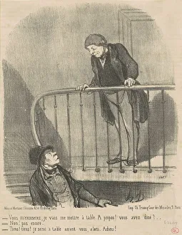 Vous m'excuserez: je vais me mettre a table... 19th century. Creator: Honore Daumier